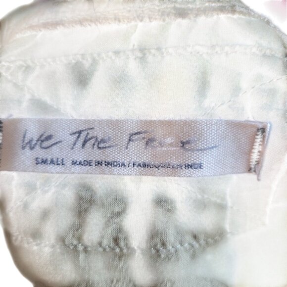 WE THE FREE Wrinkled Chic Olive Button-Up Shirt With‎ Pockets & Sleeve Detail - Picture 7 of 9